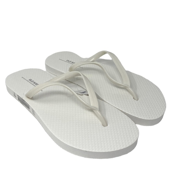 Old Navy Sandals for Women Flip Flop Summer White Rubber 737433-05-1 - Picture 1 of 8